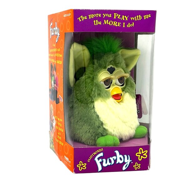 1998 Furby Frog Green White Blue Eyes 70-800 Gen 3 Collector Condition SEALED! - Picture 2 of 8
